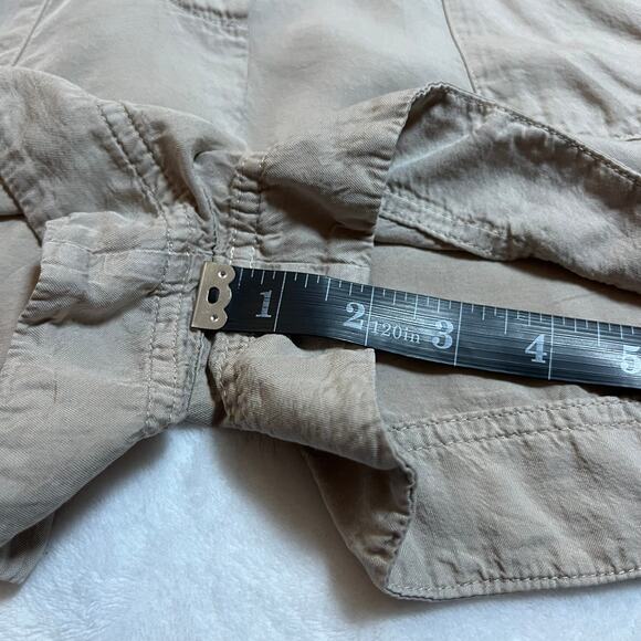 ZARA V-Neck Button Up Utility Playsuit Romper Size Medium Neutral Safari Casual - Picture 13 of 15